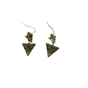 Geometric Triangle Hook Earrings
